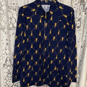 Navy and Yellow Seahorse Utility Jacket